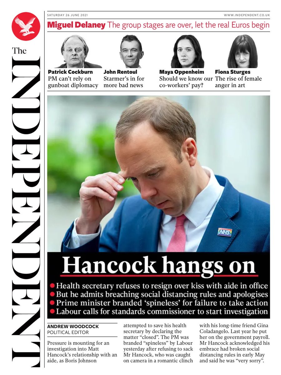 hendopolis's tweet photo. INDEPENDENT DIGITAL: Hancock hangs on #TomorrowsPapersToday https://t.co/y7F3Skjyft