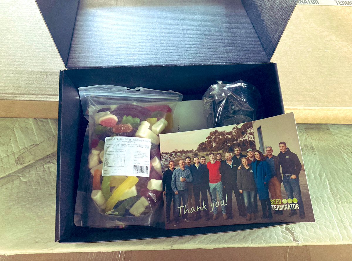 Next weeks job. Complete our HWSC goals. Four year journey, no looking back now. Thanks <a href="/seed_terminator/">Seed Terminator</a> for the lollies (candy)! #harvest21 #WestCdnAg