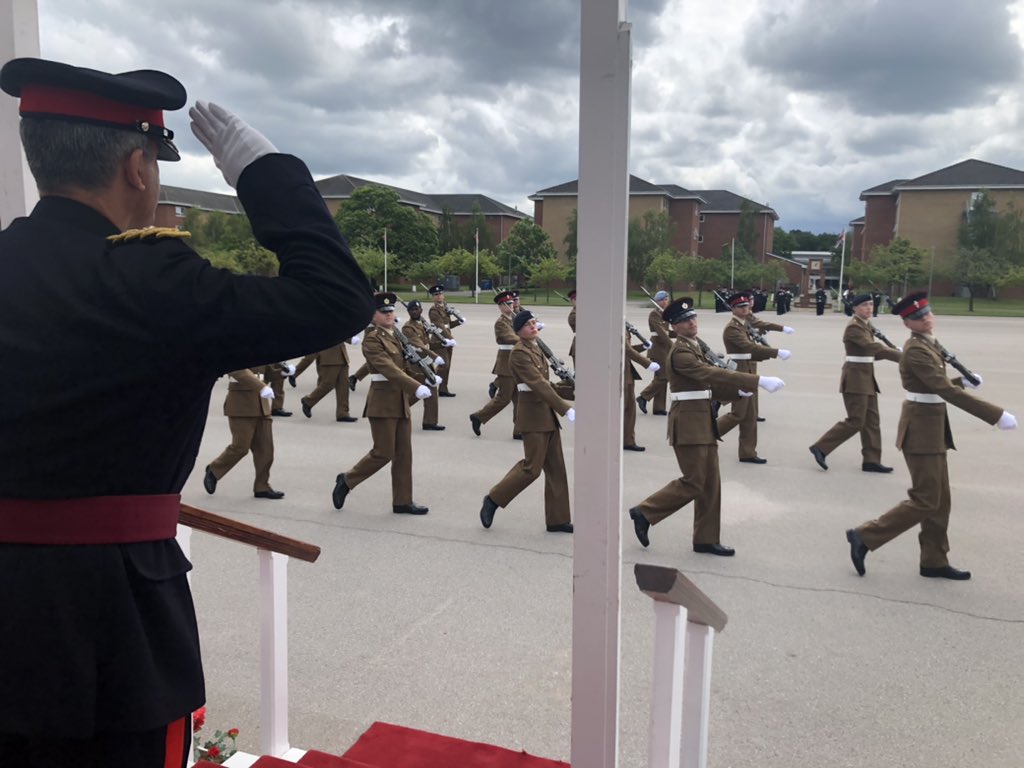 Today was a very special day. As I enter my final week in this incredible job I was hugely honoured to be invited by @ComdITG to assist him in inspecting today’s pass out parade in Pirbright. Could have spent hours talking to the recruits who all have amazing stories….<a href="/HqItg/">Initial Training Group (Army)</a>