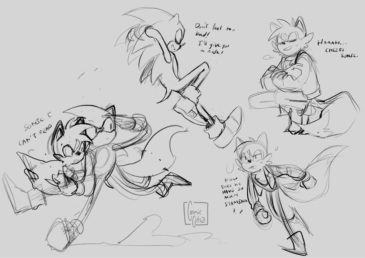 I was drawing Ex and Sonic interactions but instead this shit post happened 