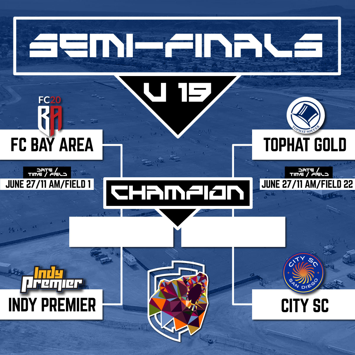 GAcademyLeague's tweet photo. CONGRATULATIONS to the FOUR U19 teams that have advanced to the semi-finals of the GA Oceanside Event!! 💥💪 Great work, ladies!! Semi-finals on Sunday, June 27. #GACA21 #GARising #AttackTheGame https://t.co/ie9X6W7ab1