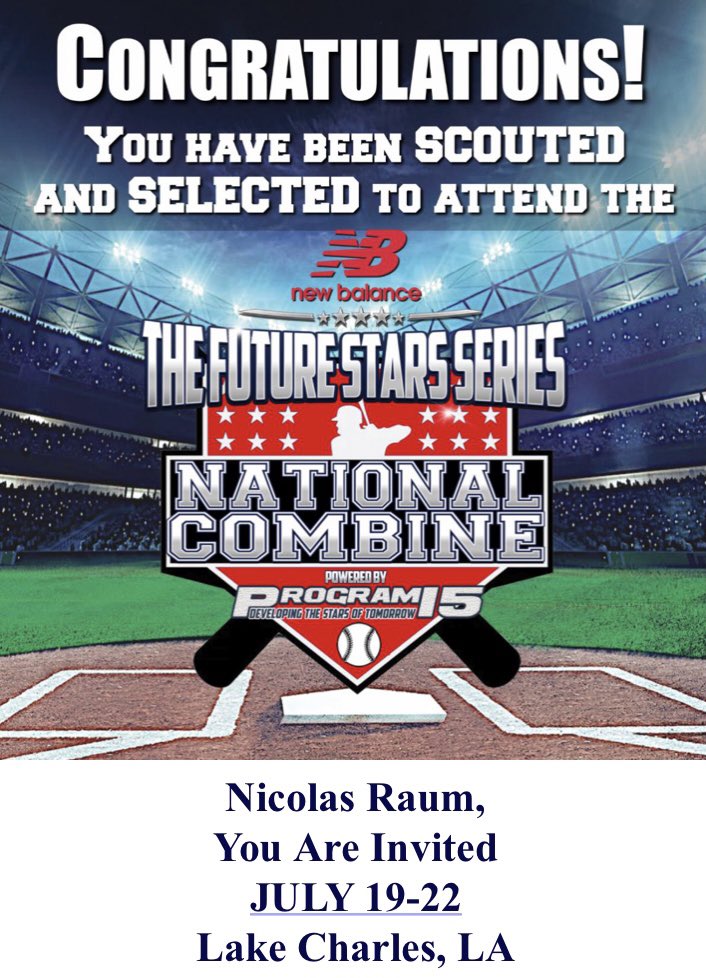 NicolasRaum's tweet image. Super excited to be able to compete at the @NB_Baseball @ftrstarsseries @P15Sports National Combine!! Thank you @_JeremyBooth for the invite! #wegotnow