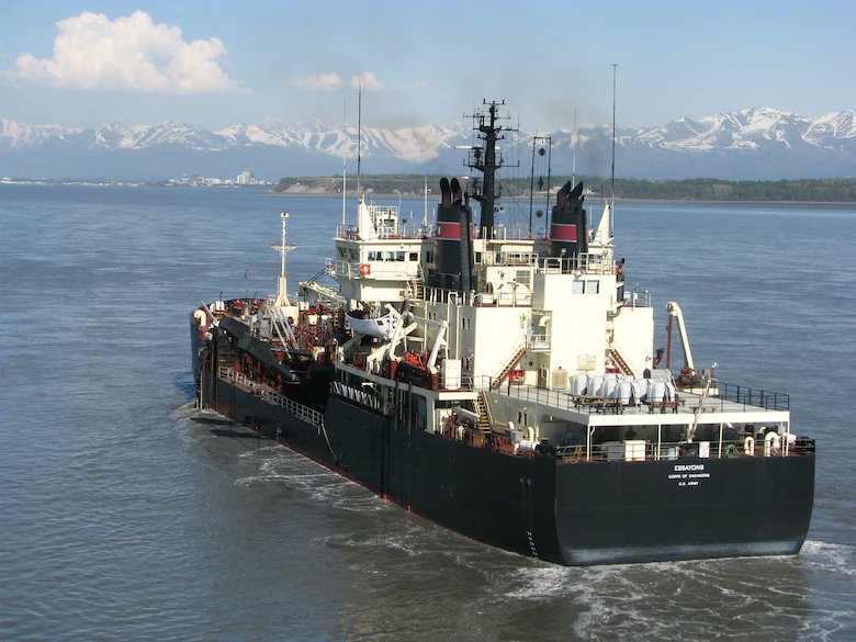 he Essayons travelled north to the Corps’ Alaska District, to dredge the Cook Inlet Navigation Channel. A sudden surge of shoal material in the past two years reduced depths and affected navigation in the channel, which is the only Coast Guard marked route for all cargo and fuel ships supplying the Port of Anchorage.