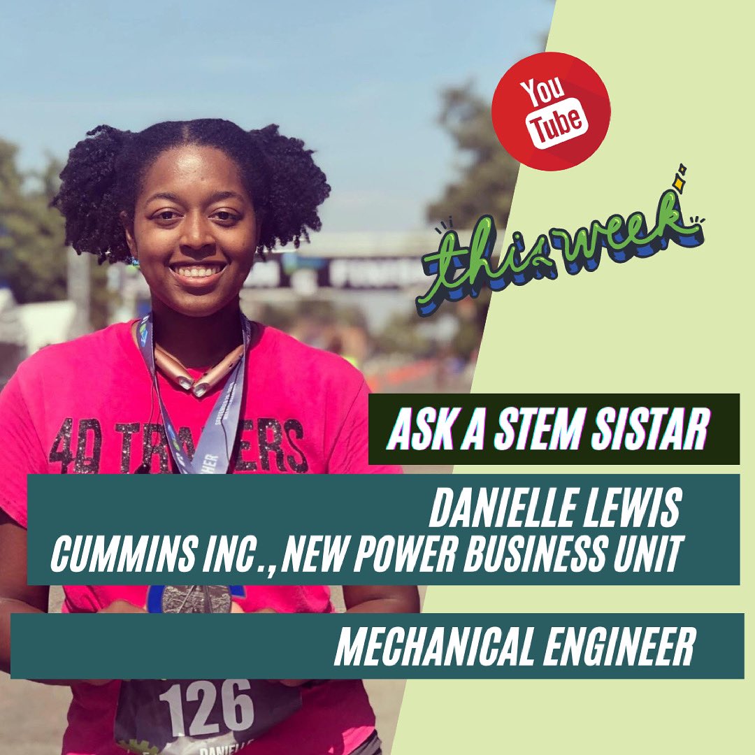 stemsistars's tweet photo. This week’s episode features Danielle Lewis! A mechanical engineer at @cummins, Danielle has had quite the journey in STEM! Check out her full interview here: https://t.co/E5LTfbGWgN https://t.co/F3YxqUPiTL