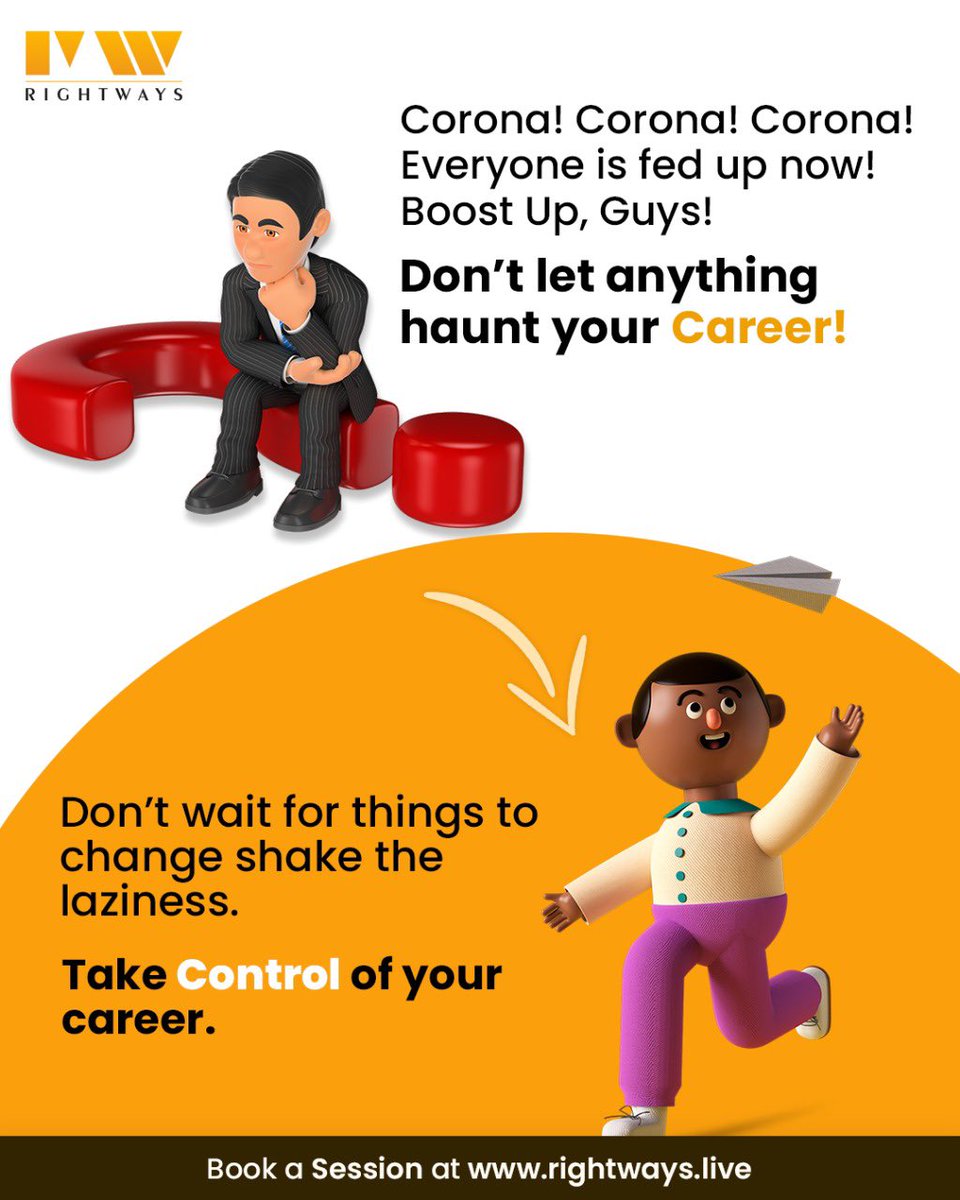rightways19's tweet photo. It's high time now guys!
Heads Up &amp; take control on your career.

Let go of this Corona thing, boost yourself &amp; don’t let anything haunt your career.

#COVID19 #CovidVaccine #career #quotes #WTC21 #RadheShyam https://t.co/Ixzv0XgtM1