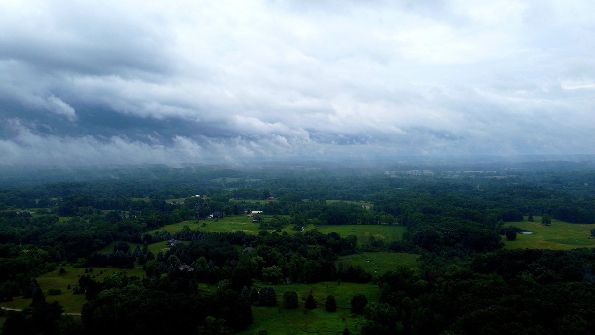 KC135BOOMER's tweet image. What a storm! Great cloud shots from the drone looking east toward Ann Arbor at 1815L. @rexroth7wxyz #NeededRain