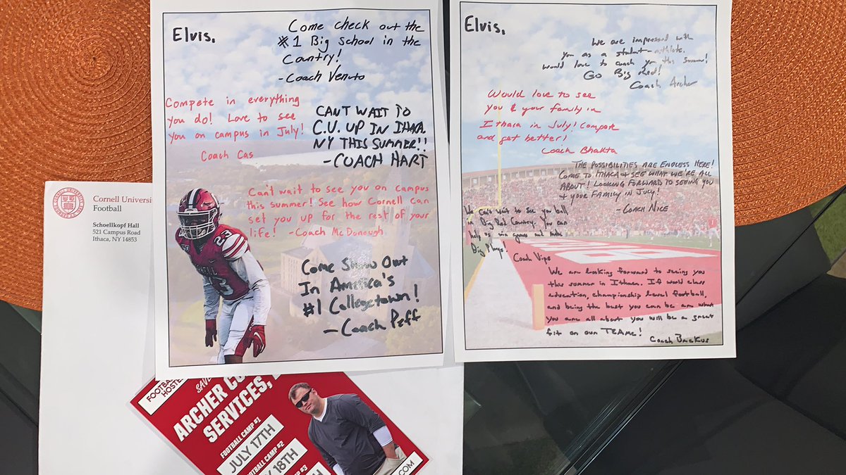 Thank you 🙏🏿 <a href="/CoachPeff/">Alex Peffley</a> <a href="/BigRed_Football/">Cornell Football</a> and the rest of the Cornell Football staff for writing me💯💯. I haven’t been to Cornell yet but it already feels as home!!!!