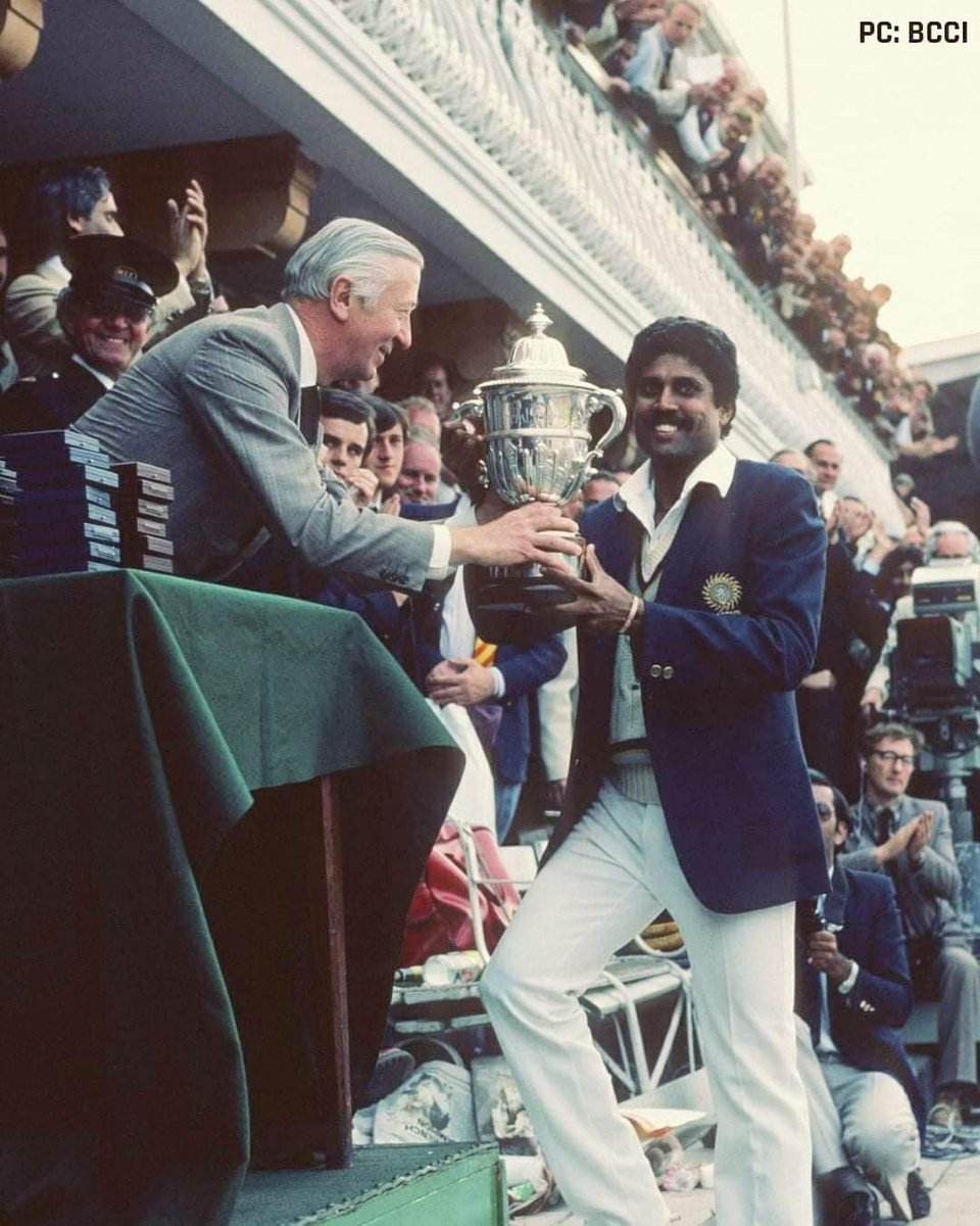 ShashiTharoor's tweet photo. The moment when Indian cricket fans began to believe the world could be ours! #1983 #WorldCup https://t.co/ous8Mcx68j