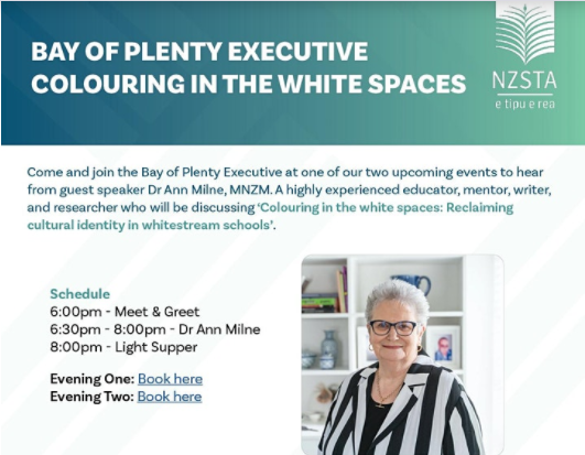 I'll be in the Bay of Plenty next week as guest speaker to school board members:
6.00 to 8.00pm: Tues 29 June,  in Whakatane &amp;  Wed 30 June in Papamoa. 
If you are a board member or know board members who might be interested please share! 
Book at ow.ly/dCA750FiZj0