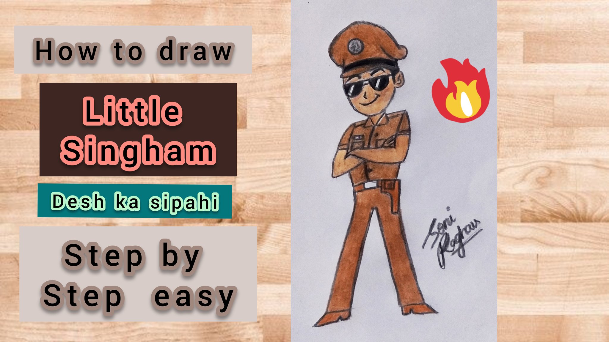 How To Draw Little Singham Animation Cartoon For Kids | Little Singham  Drawing - YouTube