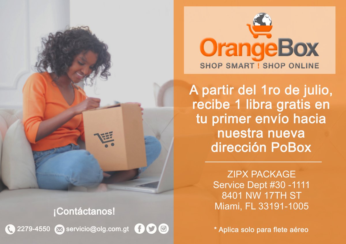 ¡Realiza tus compras!
OLG lo trae por ti 😃👍🍊✈️📦
#OrangeBox #ShopOnline #ShopSmart #PoBox