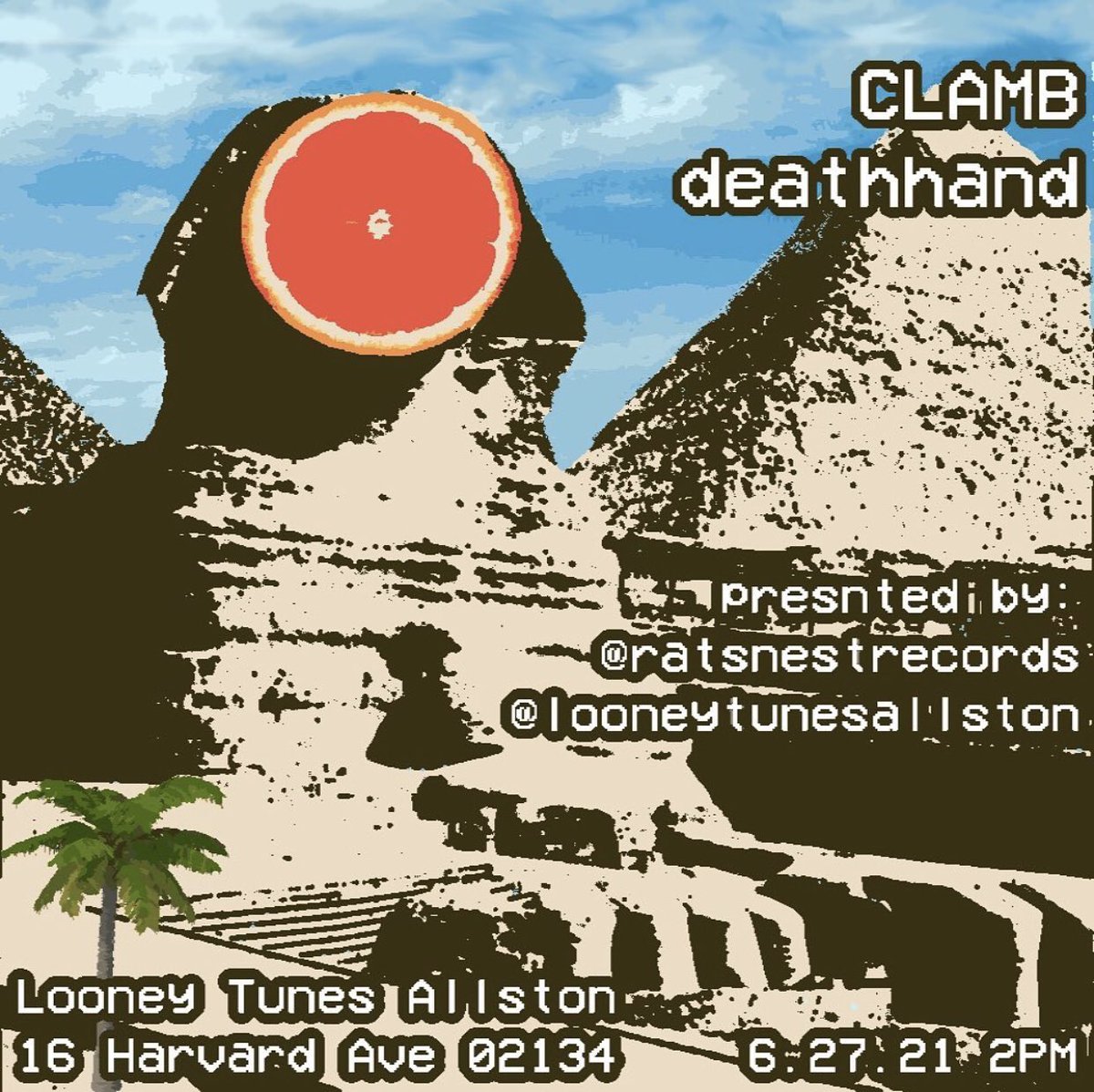 clambgramb's tweet photo. FIRST CLAMB in sixteen months !! sunday 6/27 at Looney Tunes Records #allston #allstonkrautrockcity https://t.co/DVvD0xb0WR