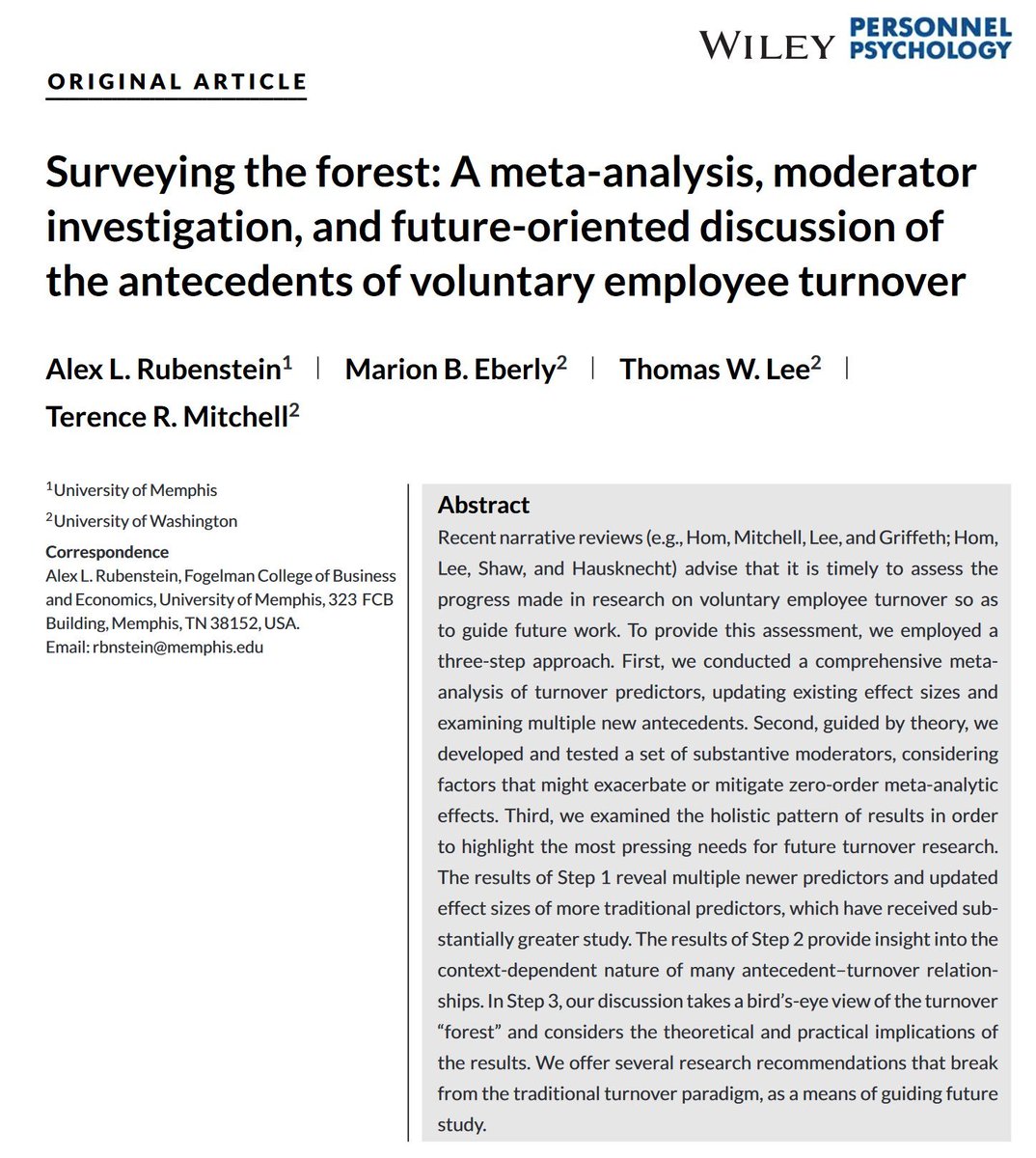 emollick's tweet image. Business case for not being a jerk: "People quit bosses, not jobs." Toxic supervisors &amp;amp; a bad work climate have a big impact on turnover. Salary only had a small-to-moderate effect, with non-monetary compensation, like training, having a bigger role for keeping employees around.