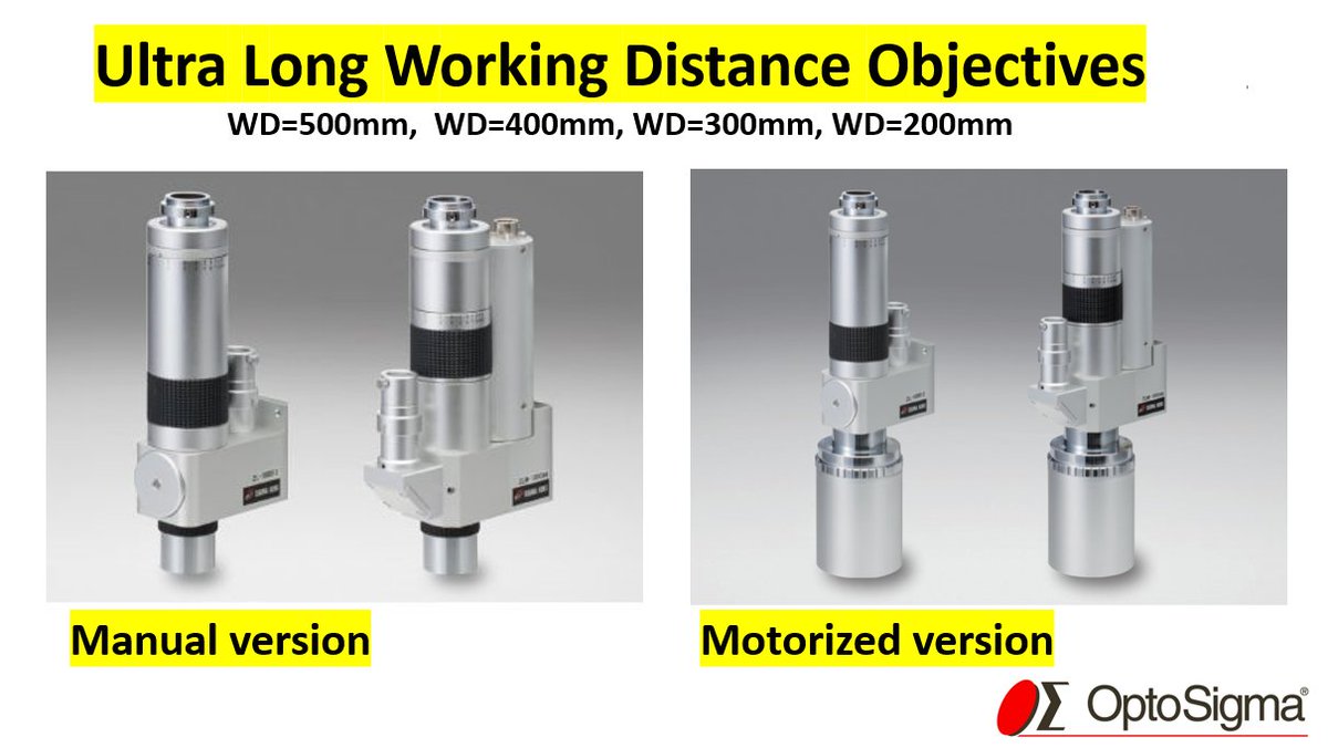 Looking for ULTRA long working distance objectives? We got them!
WD= 502mm, WD=404mm, WD=305 and WD=206mm.
So many possible applications.
Please check them out here:
optosigma.com/us_en/motorize…

#objectives #longworkingdistance