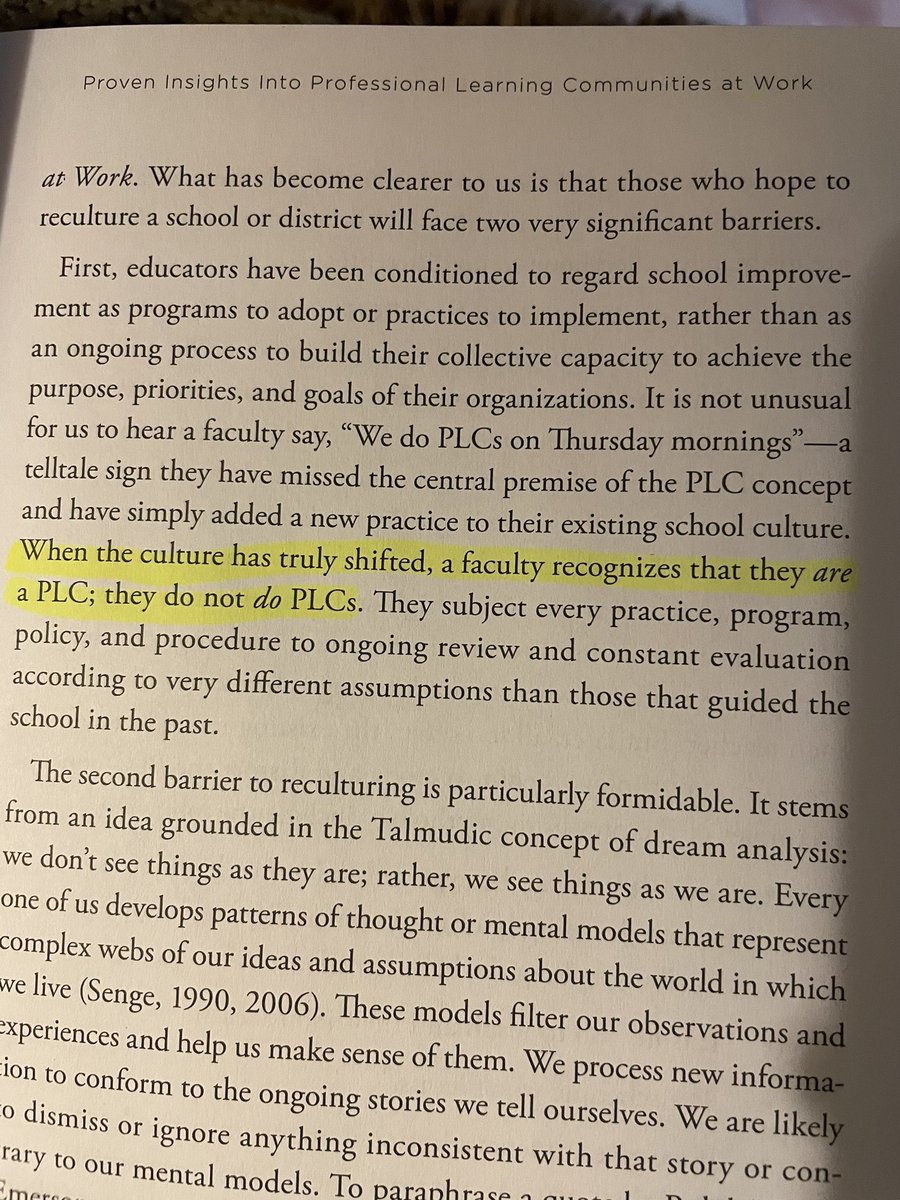 MrsFoglesong's tweet photo. Powerful words! Shift your mindset - we are a PLC - we do not do PLC’s! Diving into Revisiting Professional Learning Communities At Work. @SolutionTree @mikemattos65 #MPESLeadstheWay https://t.co/EN11FR3ZwS