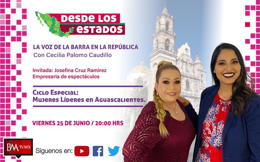 BMA_PLUS's tweet image. A las 20:00 hrs, #Conoce a Josefina Cruz Ramírez, empresaria de espectáculos.
Cada evento requiere de renta de equipo, contratación de grupos, empresas de seguridad, medios… Los retos en el sector son muchos, #descúbrelos con Cecilia Palomo en #DesdeLosEstados Aguascalientes.