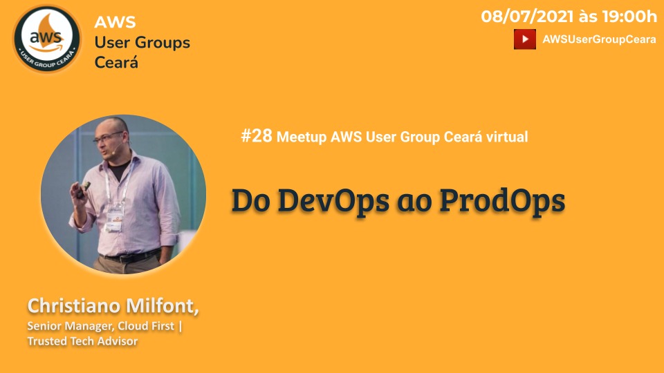 cmilfont's tweet image. Bora falar de #ProdOps meetup.com/pt-BR/AWS-User…