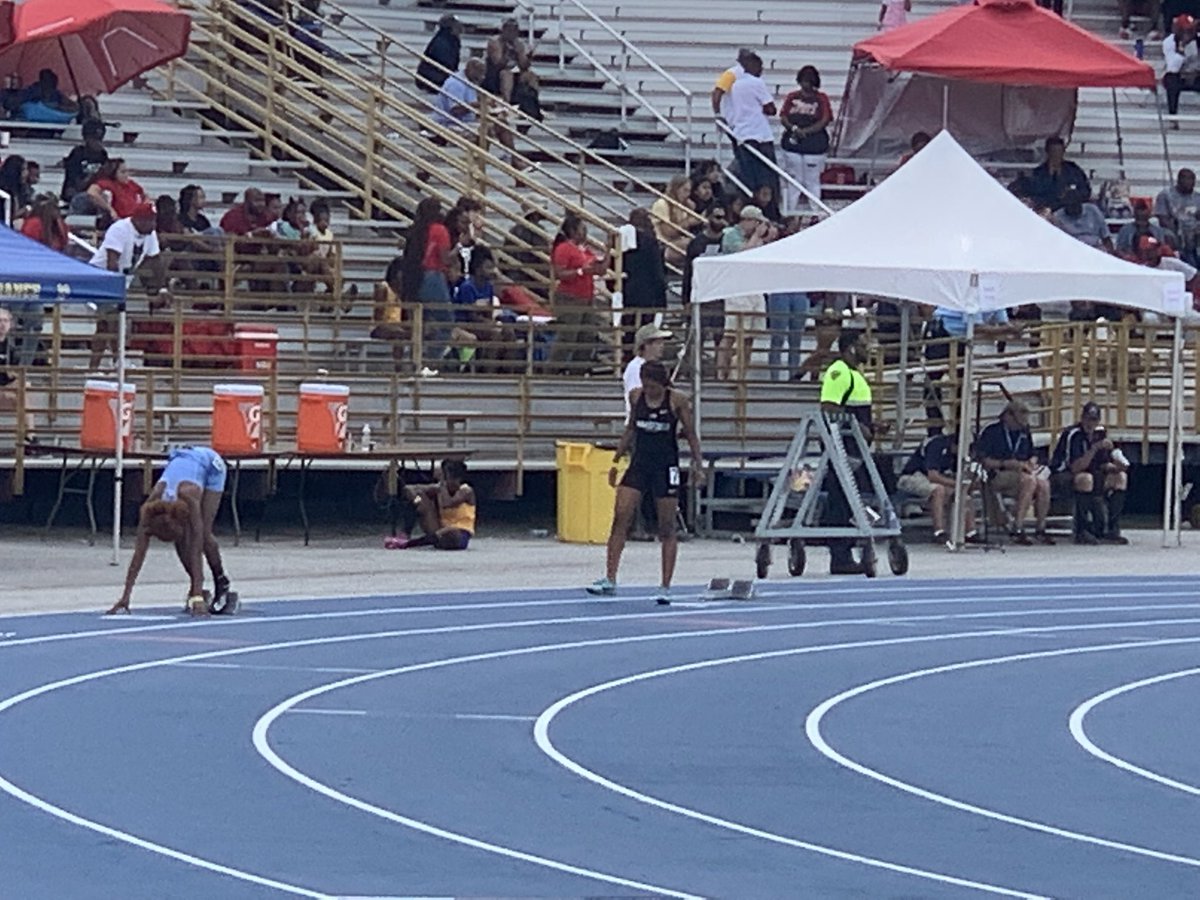 Daijion Lee getting ready to compete in the 400m dash. Go DJ!!