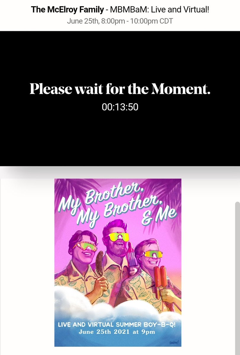 maeliejade's tweet photo. Excited for The Moment
Starts in less than 15m!
#MBMBaM @MBMBaM #boybq https://t.co/KfTE4Z9Xa4