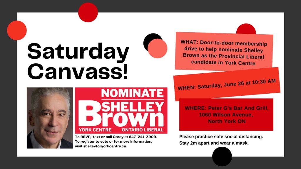 shelleybrownyc's tweet image. Rain or shine, our Canvassing Team will be knocking on doors on the morrow!  Don't fret, our #SaturdayCanvass will be meeting tomorrow morning at 10:30am meeting at Peter G's. Every new face gets a #TeamShelley T-Shirt 👕 &amp;amp; facemask!😷#YorkCentre #onpoli