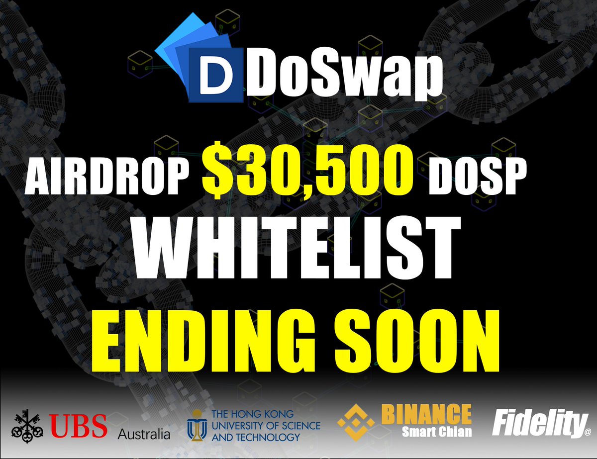 Airdrop and IDO Pre-sale: Worth＄30,500 DOSP rewards

1. Follow : <a href="/Doswap_Finance/">Doswap.finance</a> 
2. Join t.me/Doswapfinance
3. Tweet (originating directly from your account) containing <a href="/Doswap_Finance/">Doswap.finance</a> 
4. Complete form:forms.gle/bUn7wtHysFRsPj…

<a href="/coinkit_/">CoinKit</a> mon 0.001 20 #BNB <a href="/Doswap_Finance/">Doswap.finance</a>