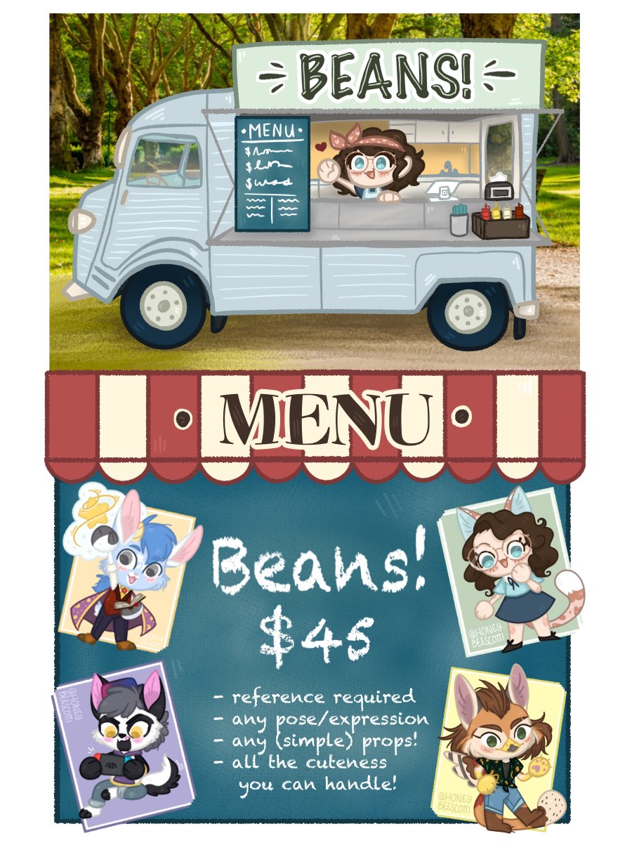 HoneyBeescotti's tweet photo. ✨🌯 ORDER A BEAN! 🌯🐝

The Bean Truck is OPEN for business!
(DM/comment to order!)

🧡 $45 per Bean
💛 Any Pose/Expression!
💚 Any (simple) Props!
💙ALL the Cuteness You Can Handle!!! https://t.co/XfVIoMMuOw