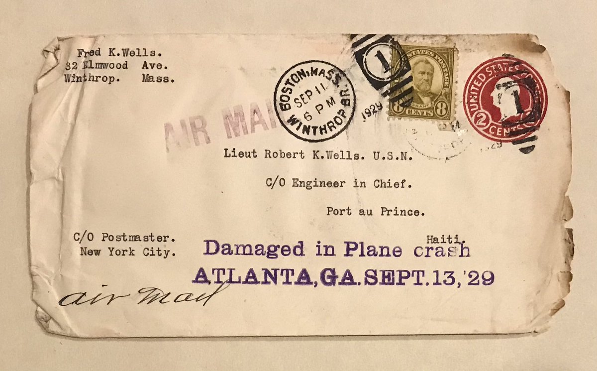 e_p_wells's tweet photo. Found this #materialtext while going through family papers. A letter addressed to my great grandfather that was partially burned in a plane crash back in 1929. https://t.co/tIQKo4iGCd