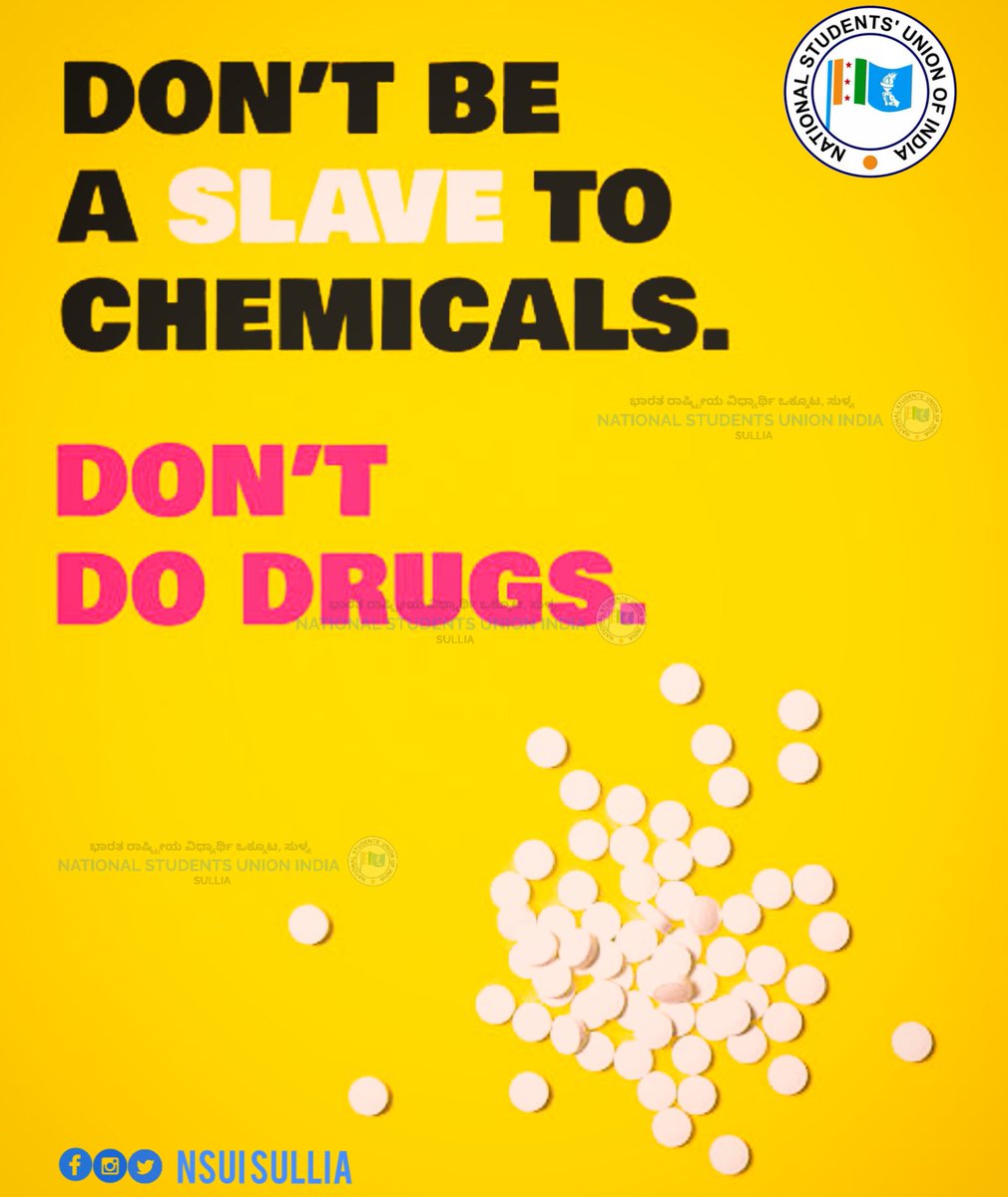 NsuiSullia's tweet photo. One life – One chance – Avoid Drugs

 #SayNoToDrugs 
#InternationalDayAgainstDrugAbuse https://t.co/wZXri2e5bS