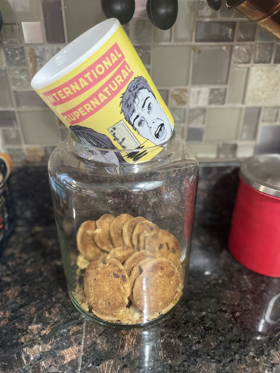 That spooky mannequin did it again! She’s hankering for milk and cookies and moved my mug to the cookie jar as a not-so-subtle hint. Guess milk and cookies are the snack approved by Lenore for this week’s episode: Ectoplasmic Edinburgh. #hauntedmug #internationalsupernaturalpod