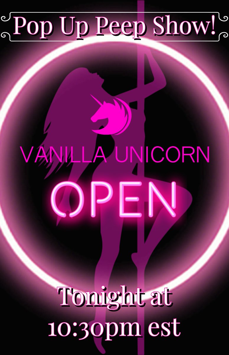 LyricPRERP's tweet photo. Pop Up Peep Show happening TONIGHT at the Vanilla Unicorn. 10:30 pm est! Come hang out! @PreRP https://t.co/Ud1xlYAj8V
