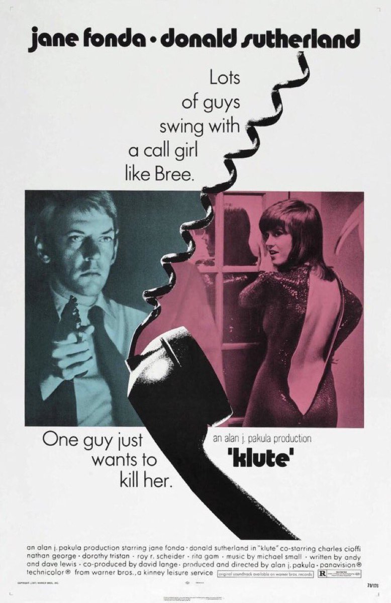 🎬MOVIE HISTORY: 50 years ago today, June 25, 1971, the movie ‘Klute’ opened in theaters!

#JaneFonda #DonaldSutherland #CharlesCioffi #RoyScheider #DorothyTristan #RitaGam #NathanGeorge #VivianNathan #JaneWhite #ShirleyStoler #RobertMilli #AnthonyHolland #RichardShull