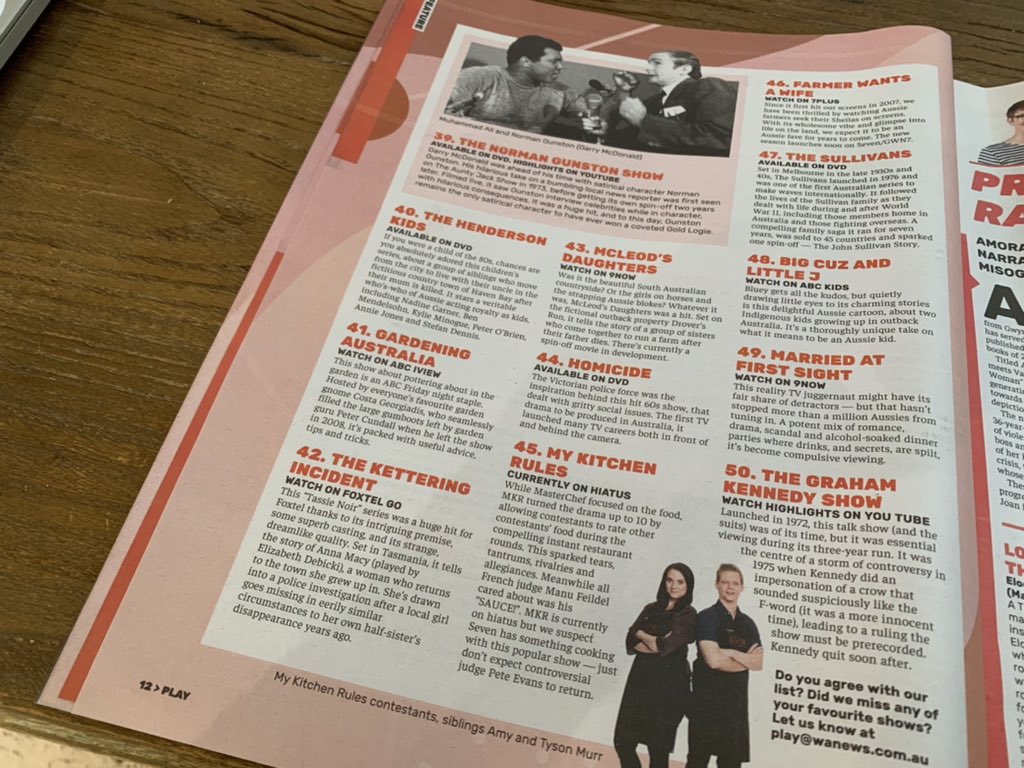 Want to know what the 50 Best Aussie TV shows of all time are? Of COURSE you do! Check it out, tellie heads! In today’s West.