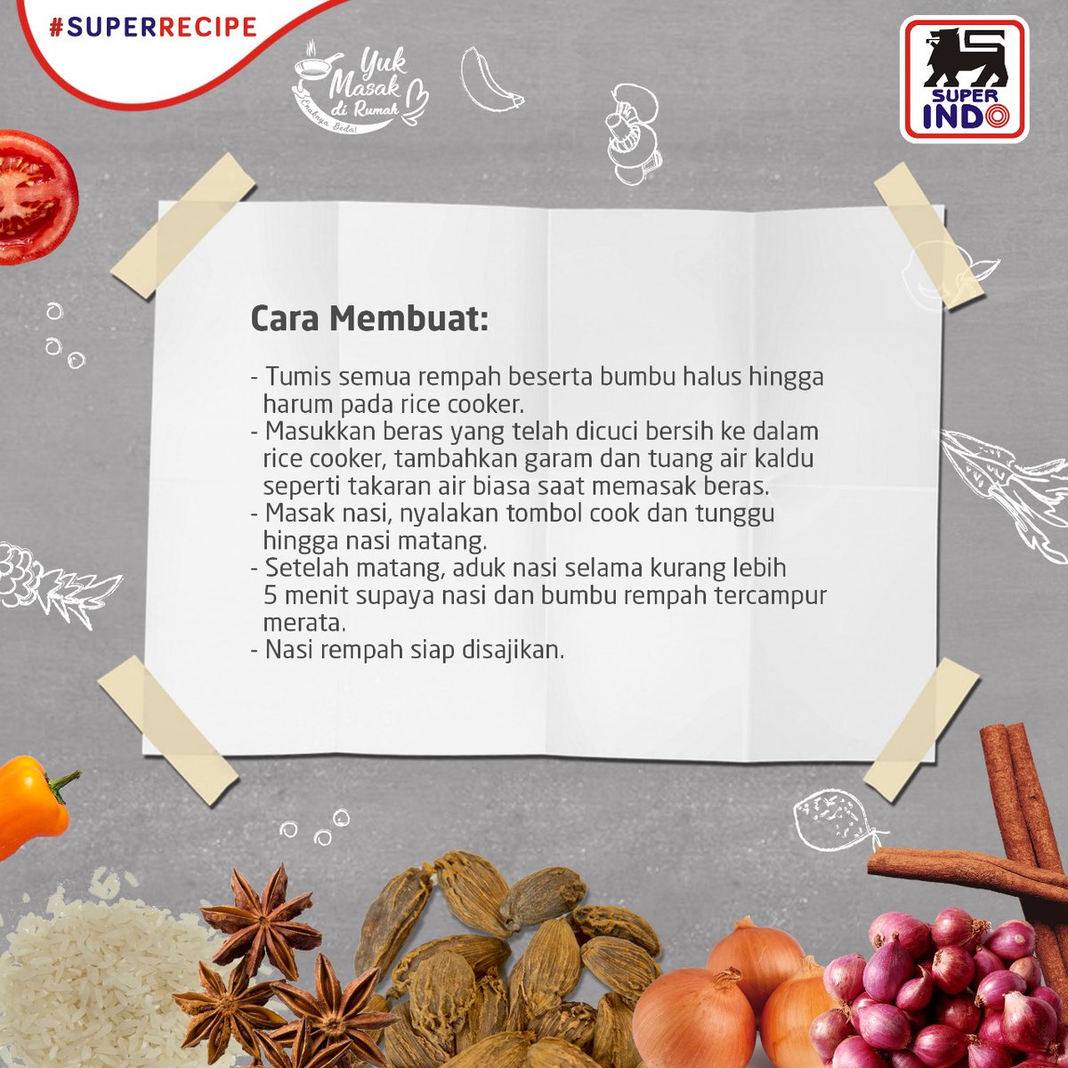 InfoSuperIndo's tweet photo. Buibuu, lagi bosan makan nasi putih yang rasanya itu-itu saja? Coba deh sekali-kali bikin olahan nasi yang beda kayak nasi rempah ala minda ini. Rasanya lezat dan menyehatkan lho, yuk masak sekarang!

#SuperIndo #SuperHemat #SuperSegar #SuperRecipe #YukMasakDiRumah #NasiRempah https://t.co/3ruDR7gCv5