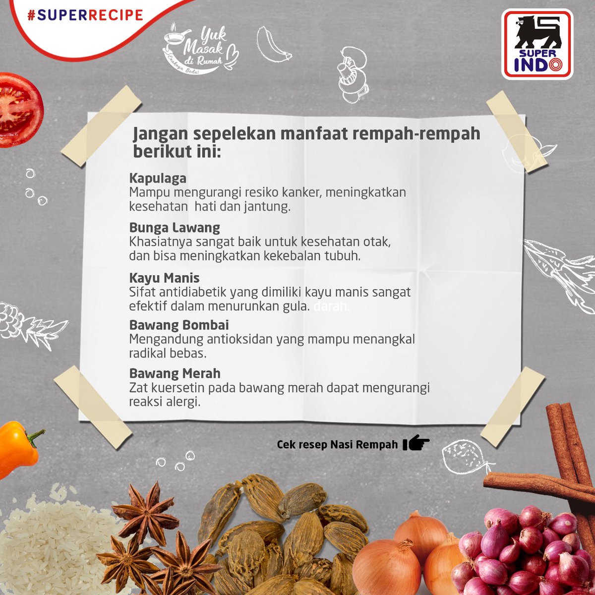 InfoSuperIndo's tweet photo. Buibuu, lagi bosan makan nasi putih yang rasanya itu-itu saja? Coba deh sekali-kali bikin olahan nasi yang beda kayak nasi rempah ala minda ini. Rasanya lezat dan menyehatkan lho, yuk masak sekarang!

#SuperIndo #SuperHemat #SuperSegar #SuperRecipe #YukMasakDiRumah #NasiRempah https://t.co/3ruDR7gCv5