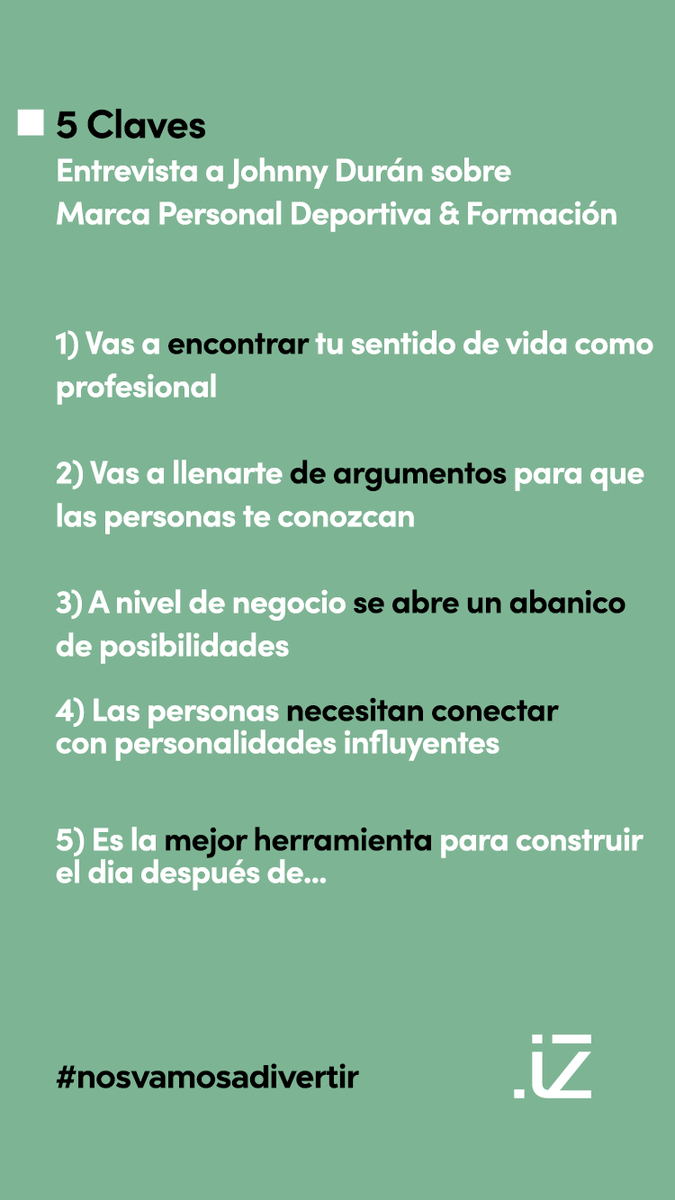 JavierZamoraMPD's tweet photo. ¡MUY Buenos días!

No os podéis perder esta entrevista a @johnnyduran   sobre branding, deporte y gestión de la marca personal deportiva. 

¡Puro Oro!

🎧Escuchar entrevista: https://t.co/khBLFm6w8t

#nosvamosadivertir #marcapersonal #branding https://t.co/QFBBk7Ze7Y