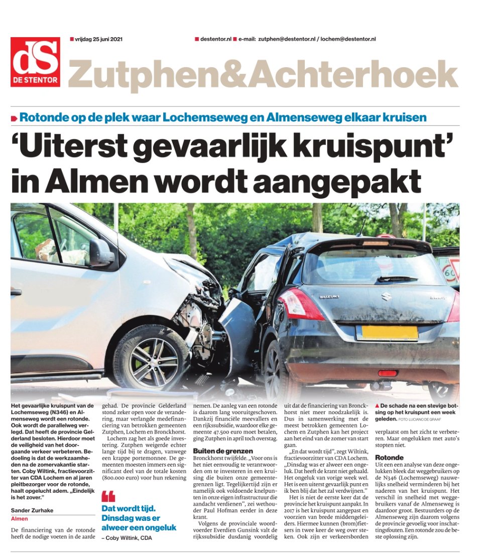CDALochem's tweet image. Het is rond! #Almen N346 Rotonde.
Mooi artikel in De Stentor.