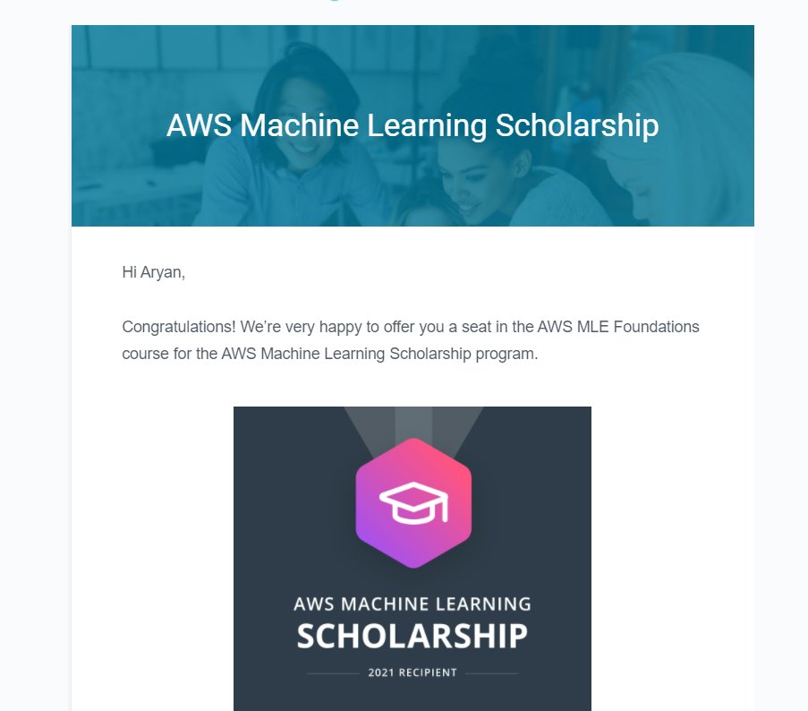 __aryanp's tweet image. I have been delighted to get the Udacity AWS Scholarship. Thank you @kunalstwt and @codeforcauseIn for making me aware of this lovely opportunity .
#UdacityAWSScholars #poweredbyAWS.
#codeforcause #KunalKushwaha