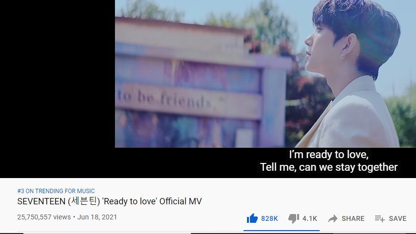 ohbudam's tweet photo. VIEWS UPDATE as of June 26, 2021 | 11am KST

❕25,750,557
#SEVENTEEN 
@pledis_17 
#Ready_to_love 
#ImReadyToLove my future job. Bijj I wanna be a stripper LMAO https://t.co/koPhNLrxzQ