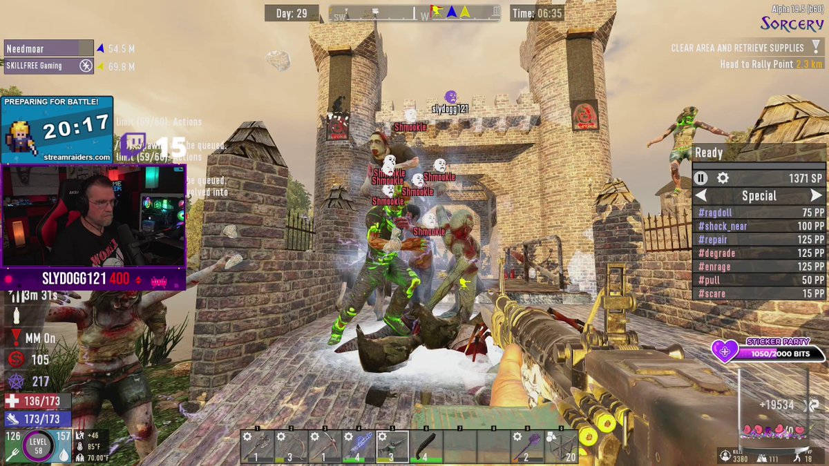 crainbramp's tweet image. Awesome #7DaysToDie stream w/#MischiefMaker &amp;amp; Twitch integration w/3 of us all running 3x points w/no cooldowns ... got our face pushed in SO much!

Thanks to @SKILLFREELive @Needmoar2 @Vedui42 Shmookle TacoTyler &amp;amp; all my regulars! Craaaaazy night!

Sent the raid to @bittywood