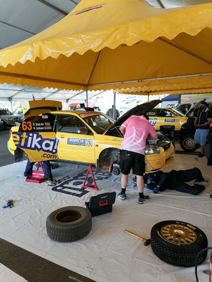 SupremeGREAM's tweet photo. Our people are having fun out there in their service park. Getting ready for today's stages in Soysambu, Elementaita and Sleeping Warrior #TeamBetika #KNRC4 #WRCSafariRally2021 https://t.co/ANUzKRsbJ3