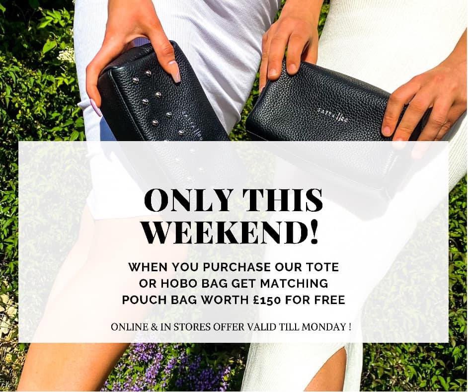 🚨Payday Weekend Promotion for Satya &amp; Ro, available in York, Beverley &amp; Gainsborough. 
They are running a last minute pay day offer for this weekend only, free pouch bag worth £150 with Hobo or Tote bag purchase only! 👜👝👜👝𝐒𝐀𝐓𝐘𝐀 &amp; 𝐑𝐎