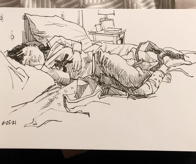 Juni asleep in our bed. 