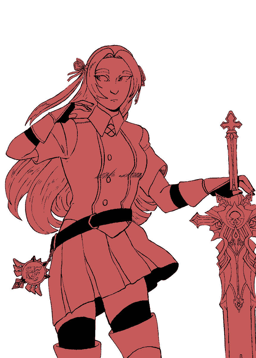 I rly wanted to color this one but, work, #EdelgardWeek Day 5 - Crossover [Genshin Impact]