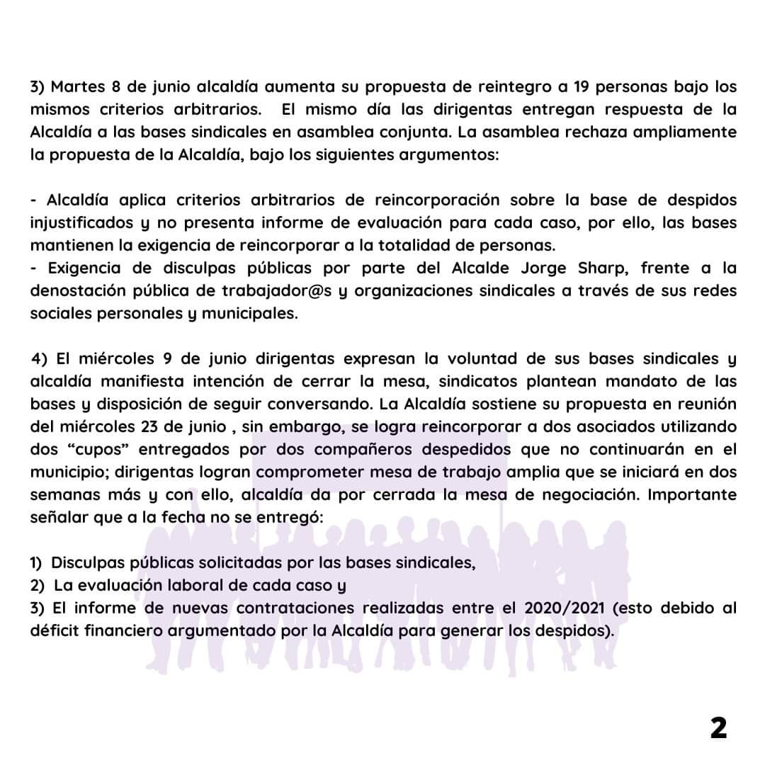 SITTHOVAL's tweet photo. 🔴COMUNICADO PÚBLICO 25.06.2021 SINDICATOS DE TRABAJADORES/AS A  HONORARIOS MUNICIPALIDAD DE VALPARAÍSO
@SITTHOVAL @sittimuval ✊🏼💜🔥

¡LOS SINDICATOS HONORARIOS EXISTEN, SON LEGALES Y RESISTEN!
¡ARRIBA LAS Y LOS QUE LUCHAN, CONTRA TODA FORMA DE PRECARIZACIÓN LABORAL! https://t.co/jot9xp4fzN