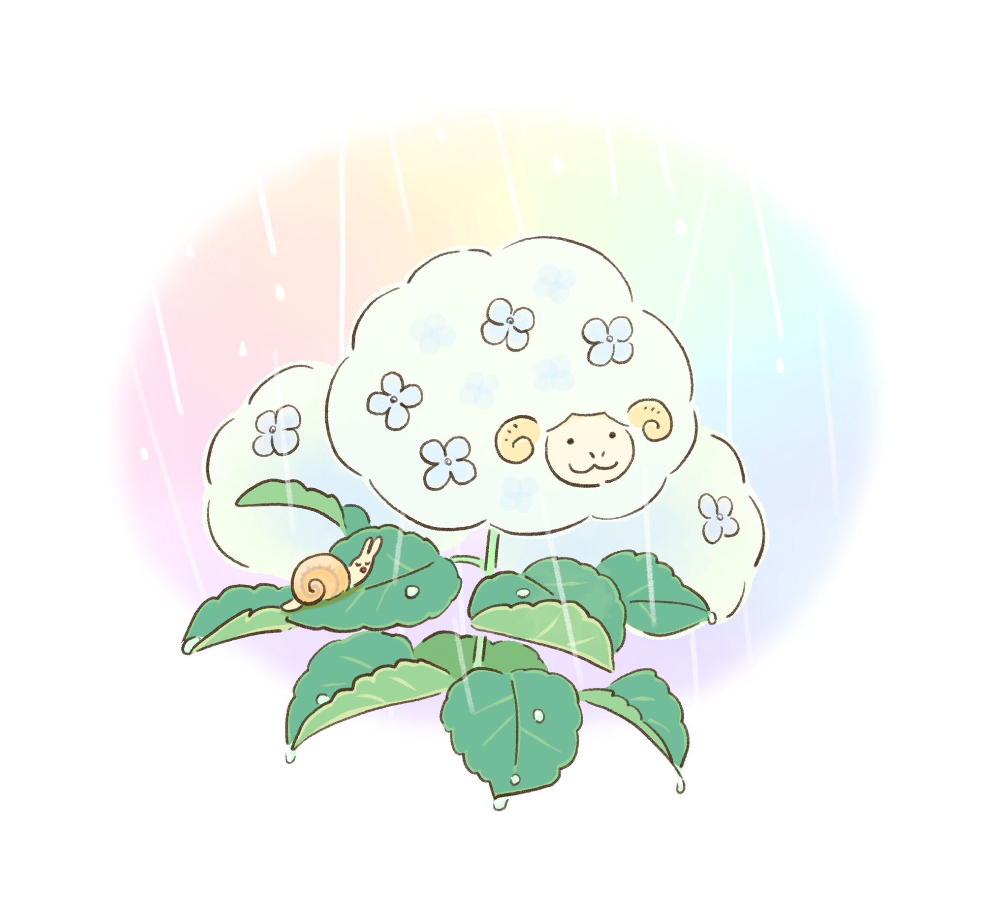 めゆるる あじさいひつじ もこもこふわふわ イラスト T Co Ldirvelswi Twitter