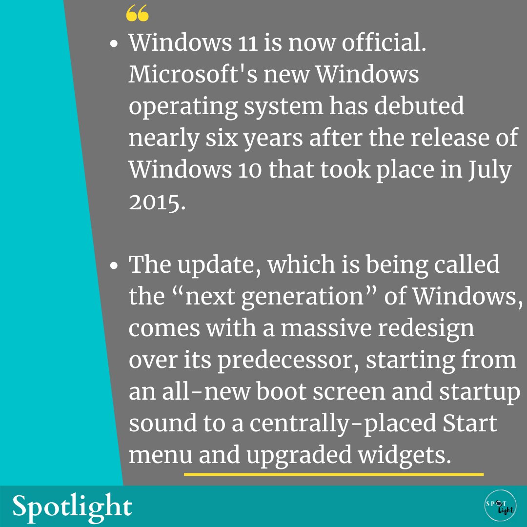WeeklySpotlight's tweet image. Windows 11 is now official. Microsoft&apos;s new Windows operating system has debuted nearly six years after the release of Windows 10 that took place in July 2015.
#Window11 #Microsoft #Microsoft365 #MicrosoftEvent #macOS #chromebook