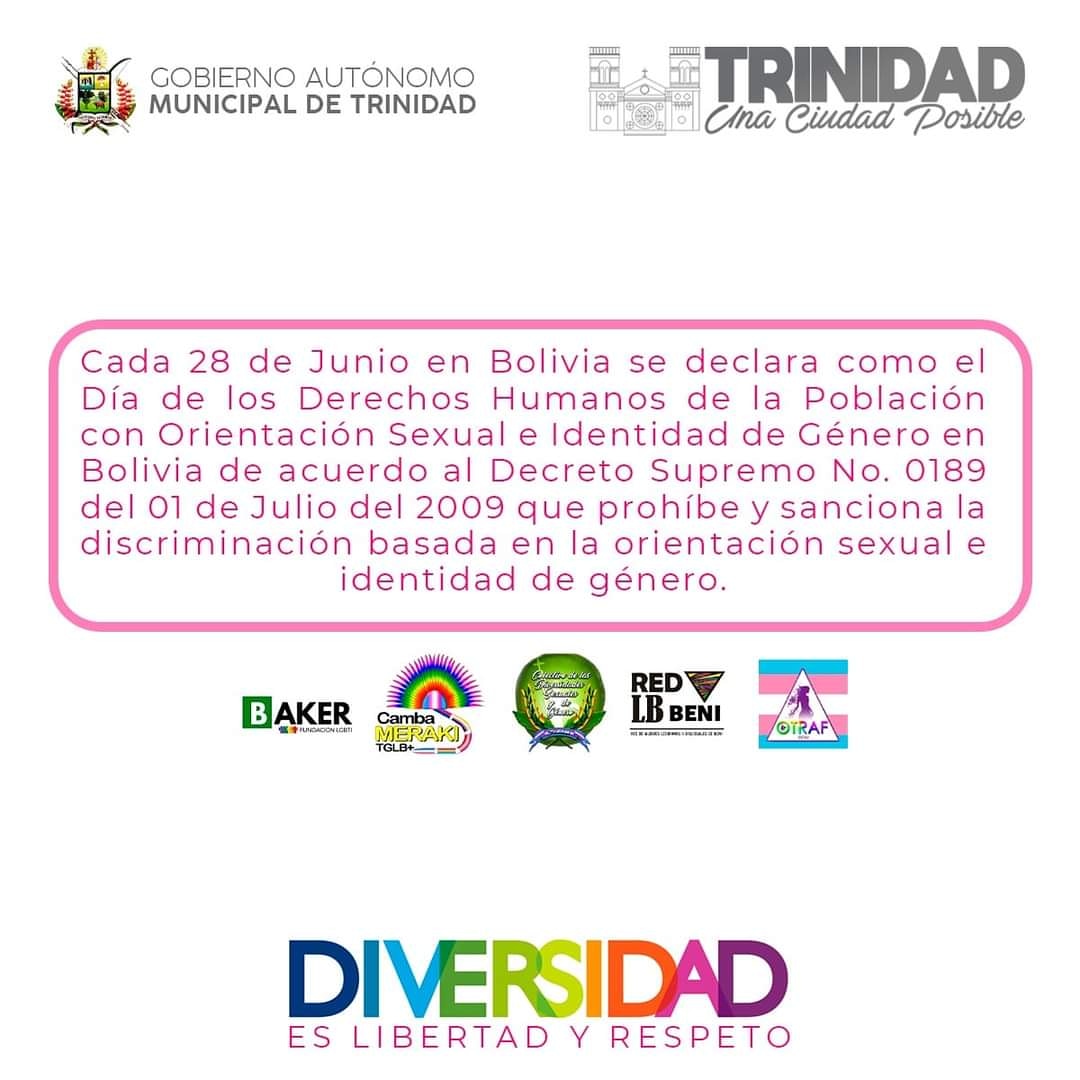 CambaTglb's tweet photo. El Gobierno Municipal de Trinidad comenzó a difundir las imágenes de apoyo en torno al 28 de Junio😊🏳️‍🌈🏳️ #TrinidadEsDiversa #TrinidadEsInclusiva #SoyCambaMeraki #Pride2021 https://t.co/sUHqlqWoOc