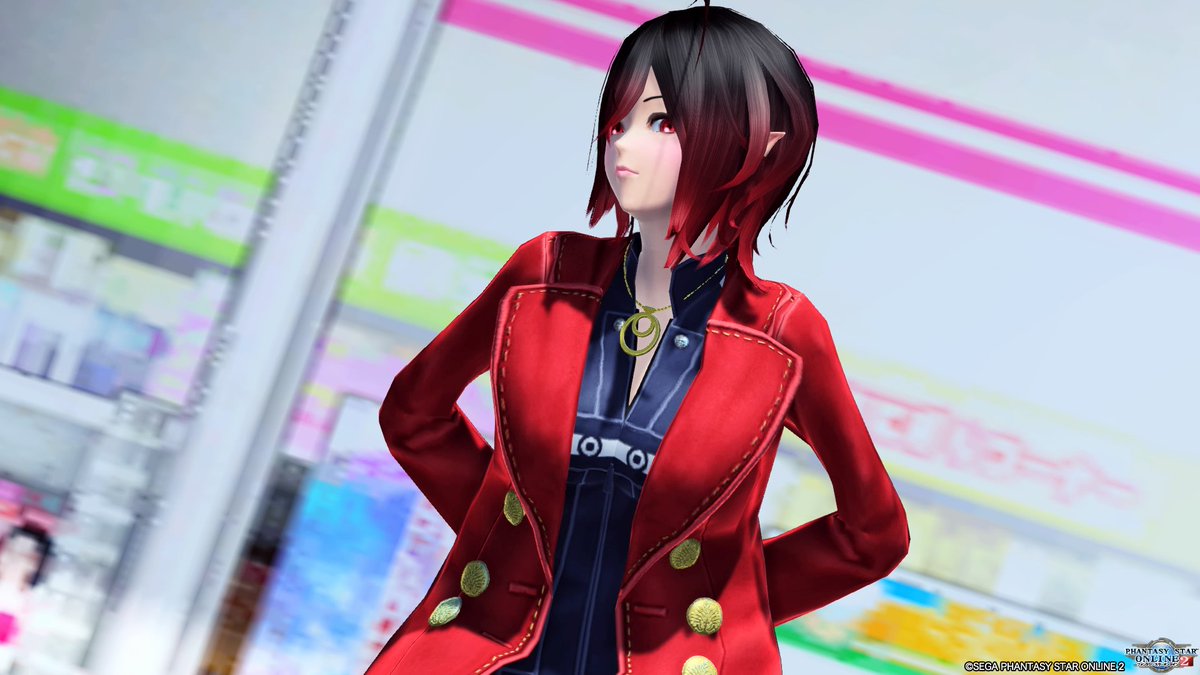 旧PSO2の、今の黒髪ロングになる前の「尖ってる頃」のメデイア様。実はNGSではこの姿に寄せて、「創作世界のメデイア様」と「アークスメデイア」を切り離した存在として確立させようと思ってます。つまりメデイア様の世界線がまた増える。 