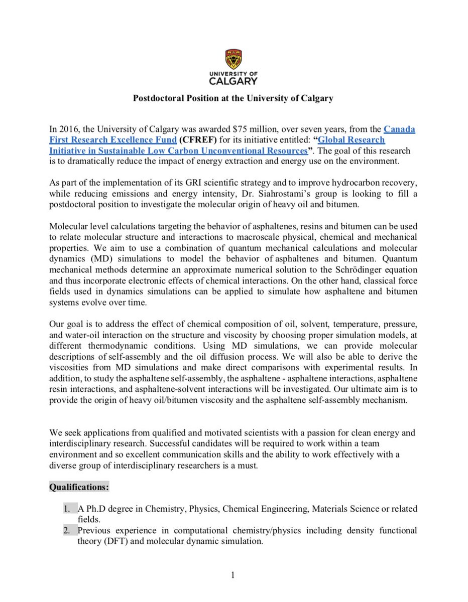 A postdoc position is available in my group for candidates with MD and DFT backgrounds. See the attached file for more details.