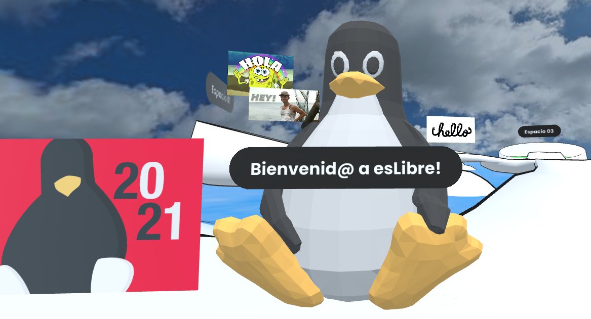 AV_floss's tweet photo. Un placer haber participado en este congreso de @esLibre_ 2021 con el diseño del #MozillaHubs para el encuentro social. Hoy volveremos en el acto de clausura a las 19h después de una jornada repleta de sesiones superinteresantes! https://t.co/lRR8SsCiL0 https://t.co/6fbgka62Ql